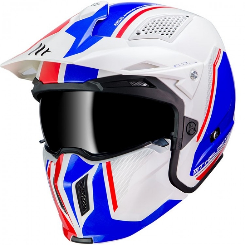 Мотошлем MT Streetfighter SV Twin White/Blue/Red